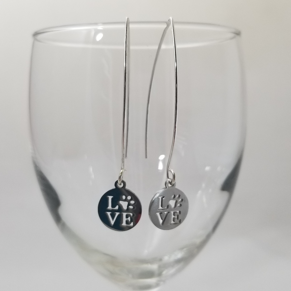 Paw/Love Handmade Sterling Silver Earrings